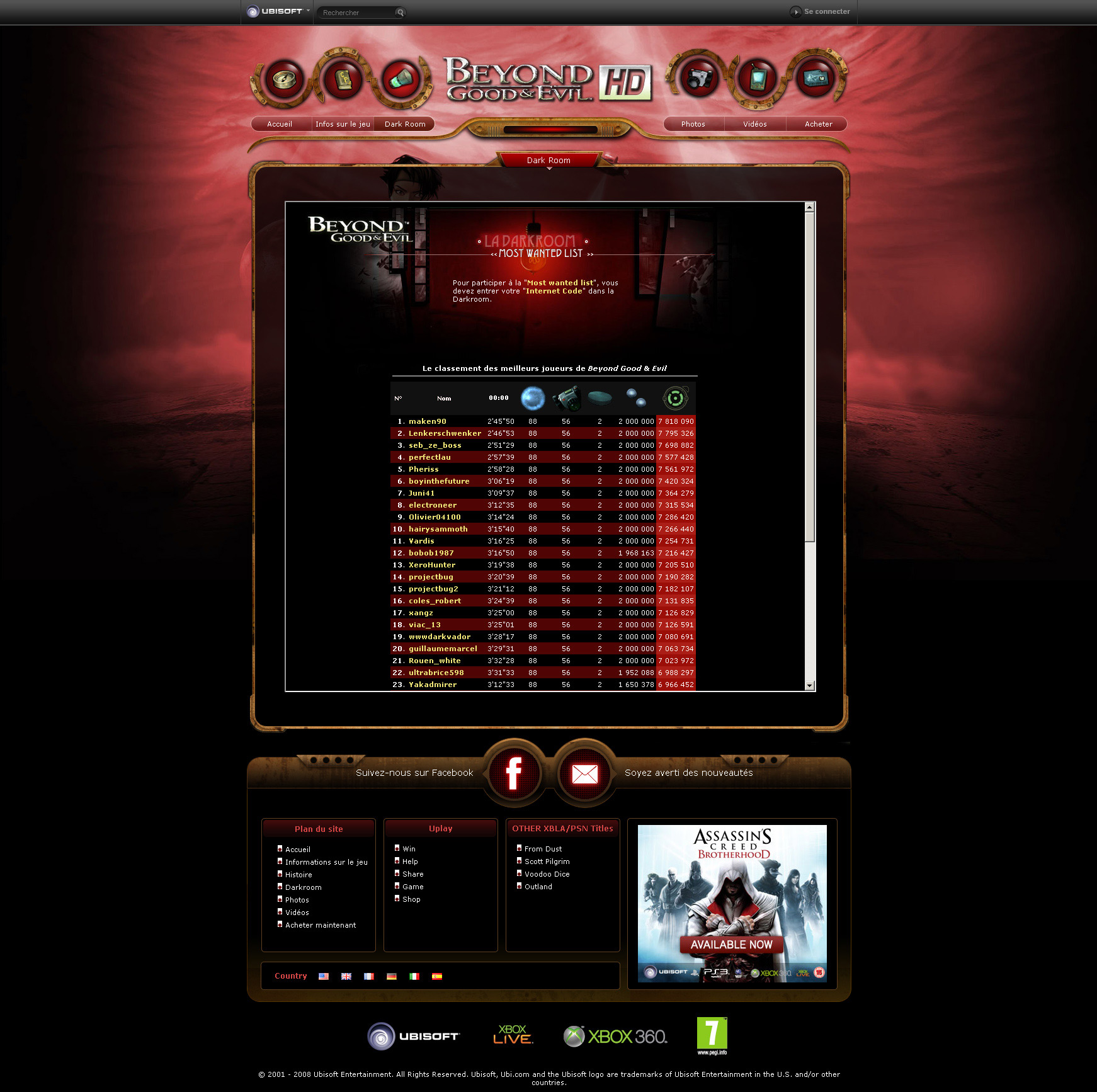 La Most Wanted List, le classement des meilleurs joueurs de BG&E